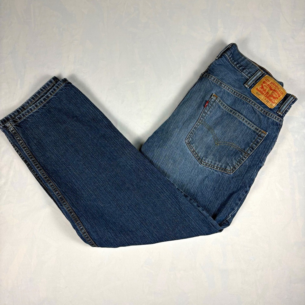 Levi's 550 Relaxed Fit Jeans Mens 37x29 Medium Wash Blue Denim Tapered Leg